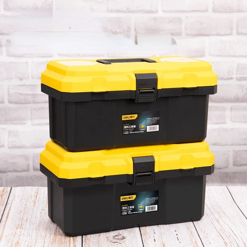 Caja de herramientas de Hardware, caja de herramientas de almacenamiento de plástico multifuncional, Hardware de reparación de electricista grueso, organizador de herramientas, Maleta para uso doméstico