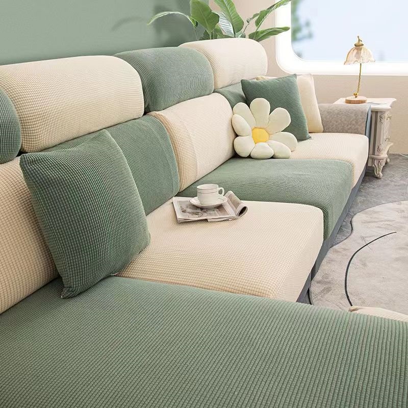 Funda de sofá elástica gruesa para sala de estar, Protector de muebles de Color sólido, funda de cojín para sofá, fundas de sofá extraíbles