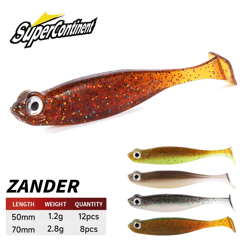 Суперконтинентальные рыболовные приманки Shad T-tail 5 см/7 см, мягкие приманки для рыбалки, силиконовые искусственные пластиковые приманки для плавания, воблеры