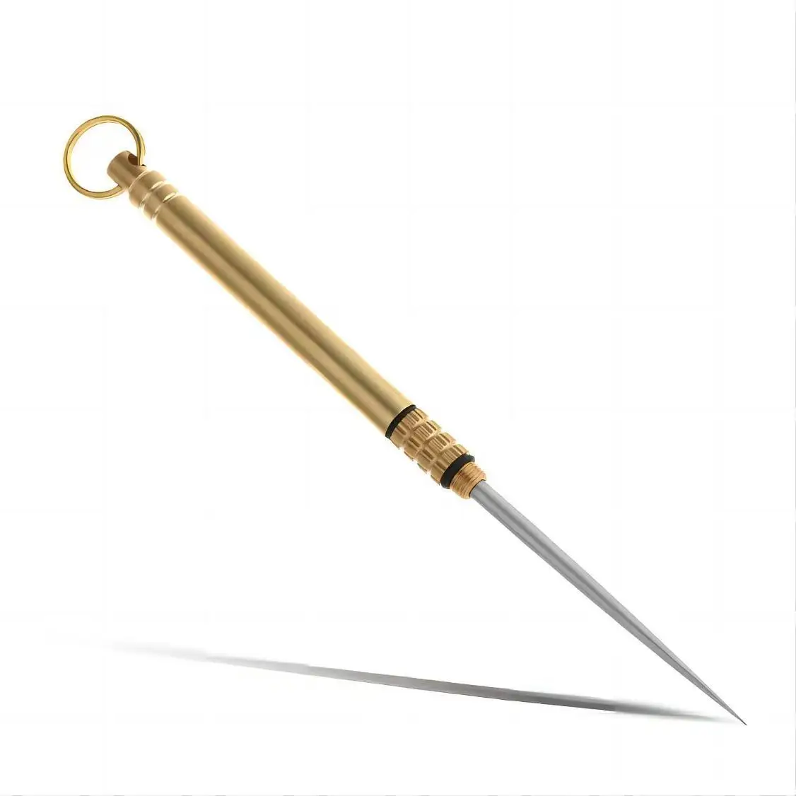 High-end multi-functional brass one-piece toothpick, fruit keychain, dental cleaning wonder, portable card picking needle