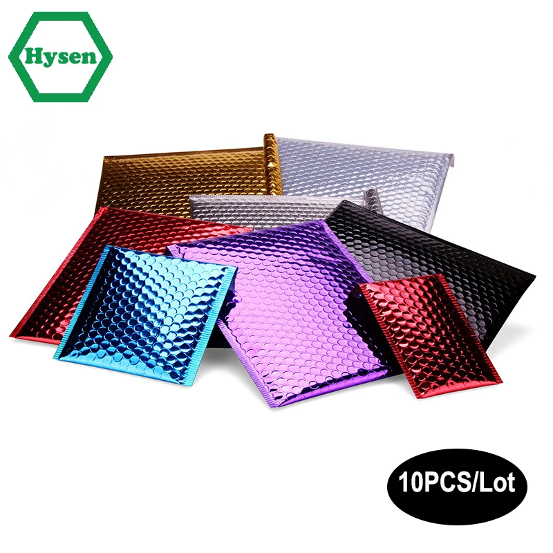 Hysen 10Pcs Blase Mailer Kleine Mailing umschläge für Kleine Unternehmen Starken Klebstoff Bunte Gepolsterten Metallic Blase Tasche