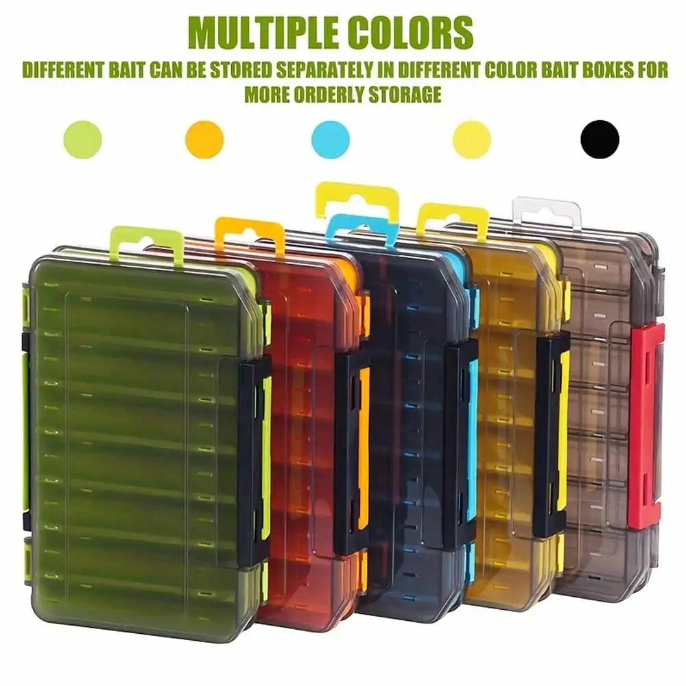 CAZULO Convenient and durable double-sided U-shaped storage fishing gear box - suitable for storing and placing bait and hooks