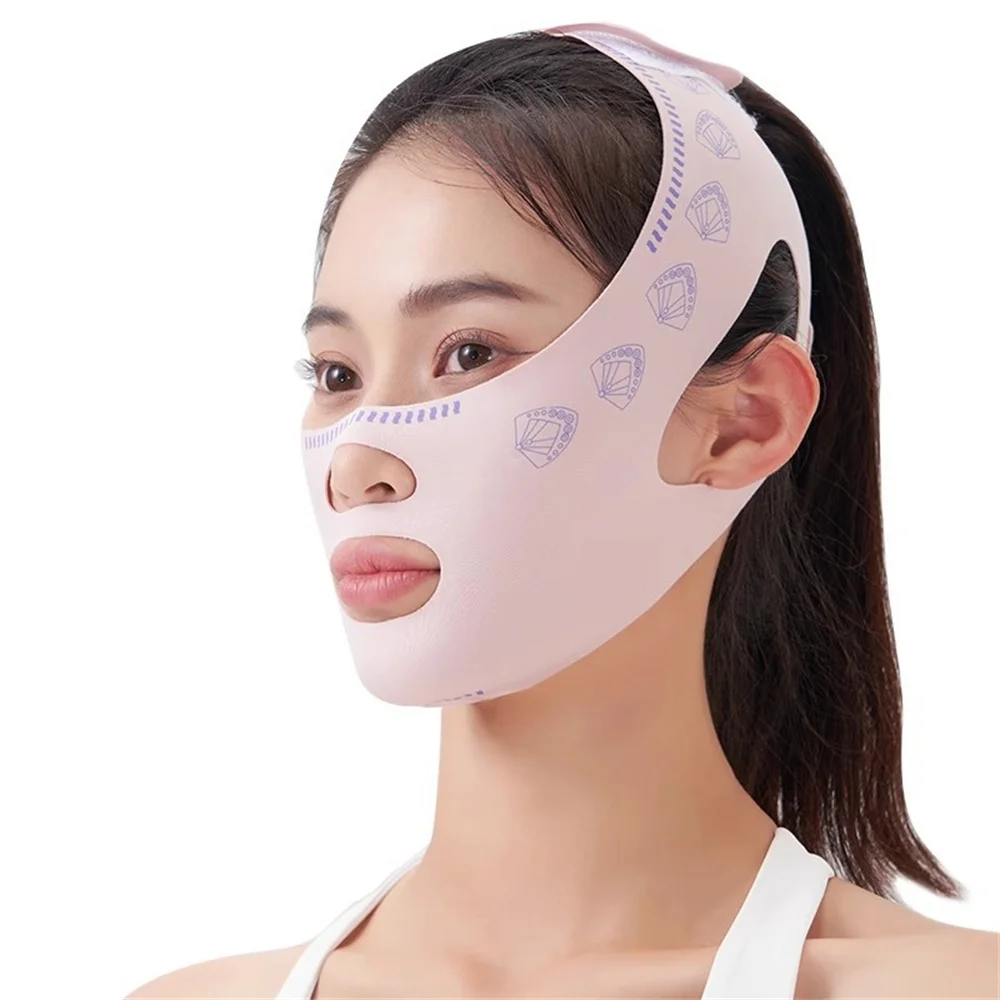 薄い顔包帯 V フェイスリフト引き締めマスク顔のしわ抗たるみフェイスシールド改善二重あご顔の整形
