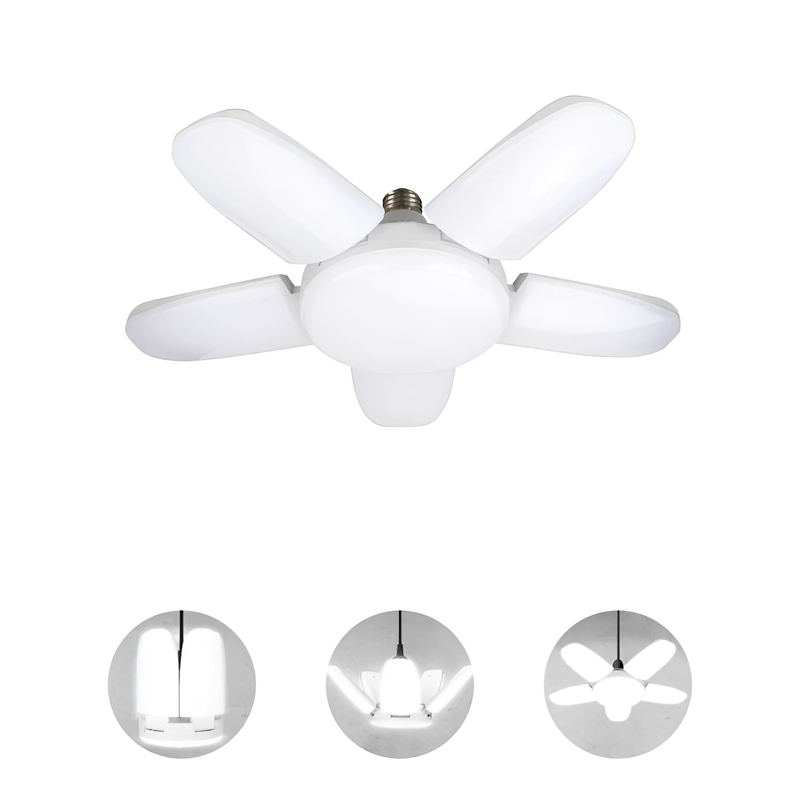 60W100W E27 LED Bulb Fan Blade Timing Lamp 220V 110V Foldable Led Industrial Light Bulb Lamp For Home Ceiling Light Garage Light