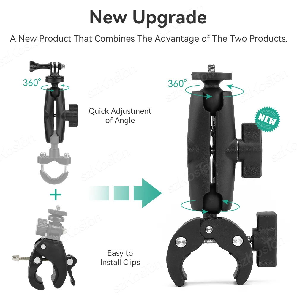 For GoPro 13 12 11 10 Motorcycle Bicycle Holder Handlebar Mount Bracket For Insta 360 X5 X4 DJI OSMO 360 Action 5 Pro Accessory