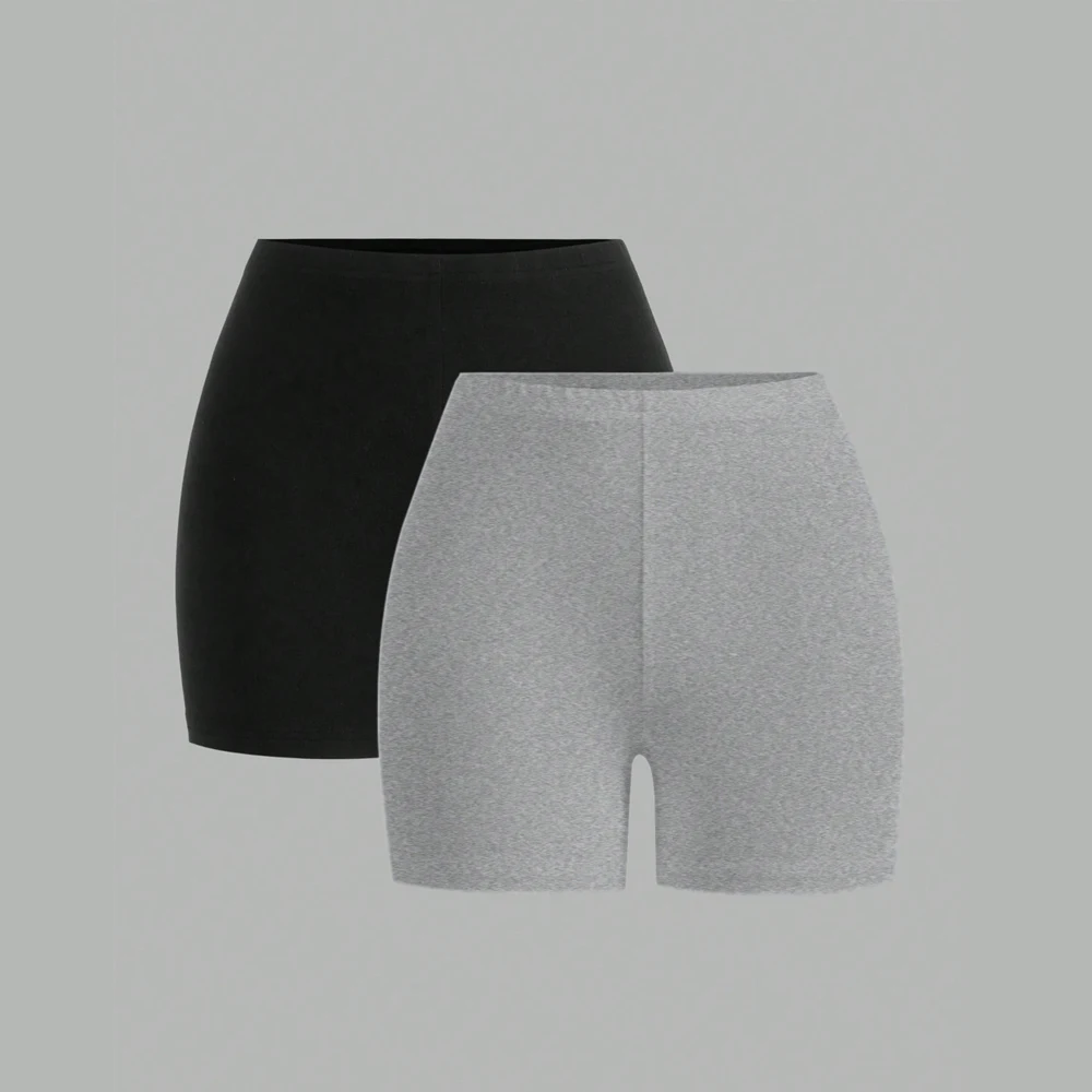 2-teilige einfarbige Yoga-Leggings, ultrakurz, weich, für Damen, Fitnessstudio, sportlich, eng, Sport, kurze Kompression, umfassendes Training, Joggen