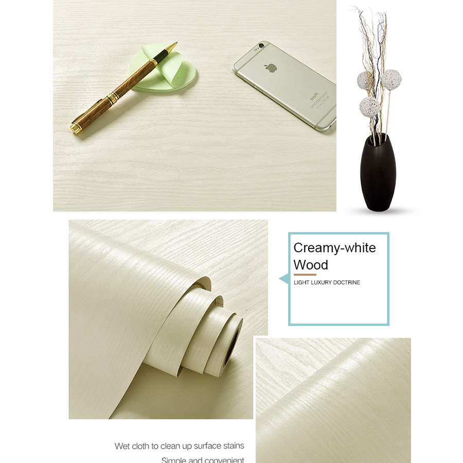 Papel tapiz autoadhesivo impermeable de PVC, rollos de pared para muebles, gabinetes, película decorativa de vinilo, pegatinas de grano de madera para decoración del hogar