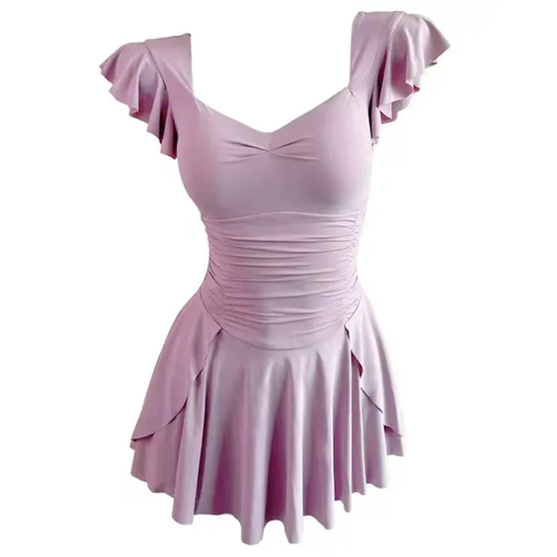 Traje de baño de una pieza a la moda para mujer, nuevo estilo coreano de vestido conservador, traje de baño adelgazante de cintura alta, traje de baño para vacaciones en la playa