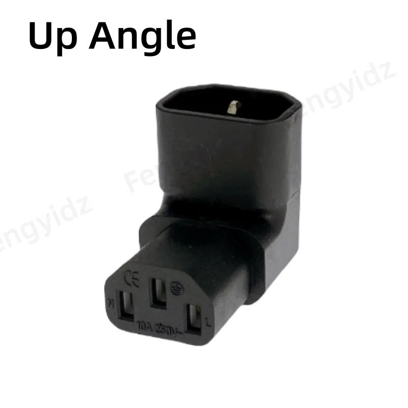 IEC 320 C14 to C13 Left Right Angle AC Adapter IEC 3Pole IEC 320 3pin Male to Female extend 90 Degree Down Up Angle AC converter