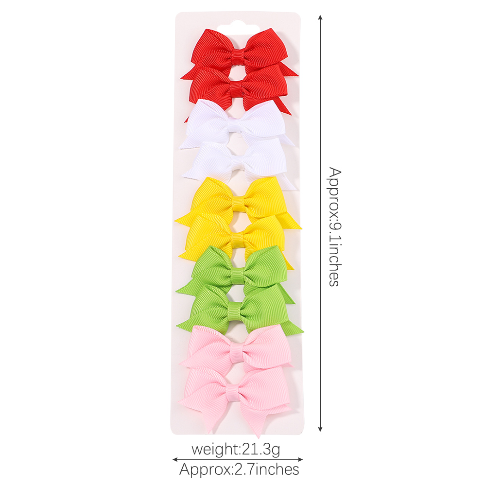 10 unids/set nuevo lazo de cinta sólida pinzas para el cabello para niñas hechas a mano lindos lazos pasadores de horquilla accesorios para el cabello para niños