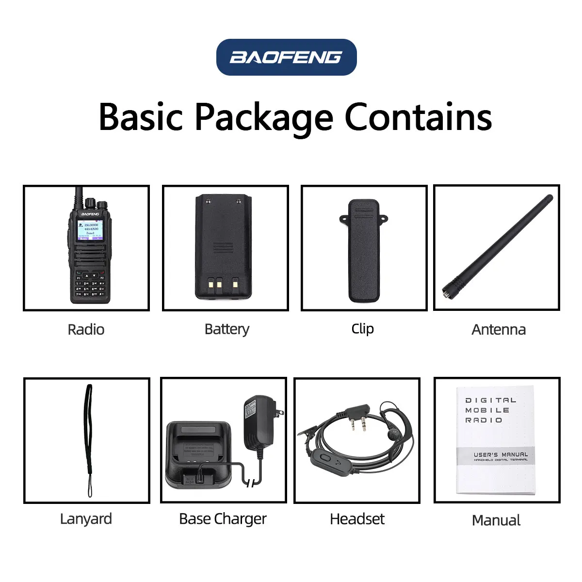 Baofeng DMR Mobilfunk Walkie Talkie Transceiver Analog & Digital DM 1701 Tier1+2 Dual Time Slot Open GD77 Dual Band Amateurfunk