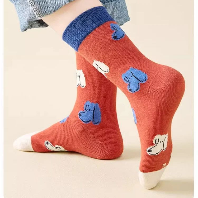 Calcetines de bebé niños otoño 5 pares nuevos calcetines de algodón calcetines para niños 1-14T calcetines divertidos con patrón de cachorro