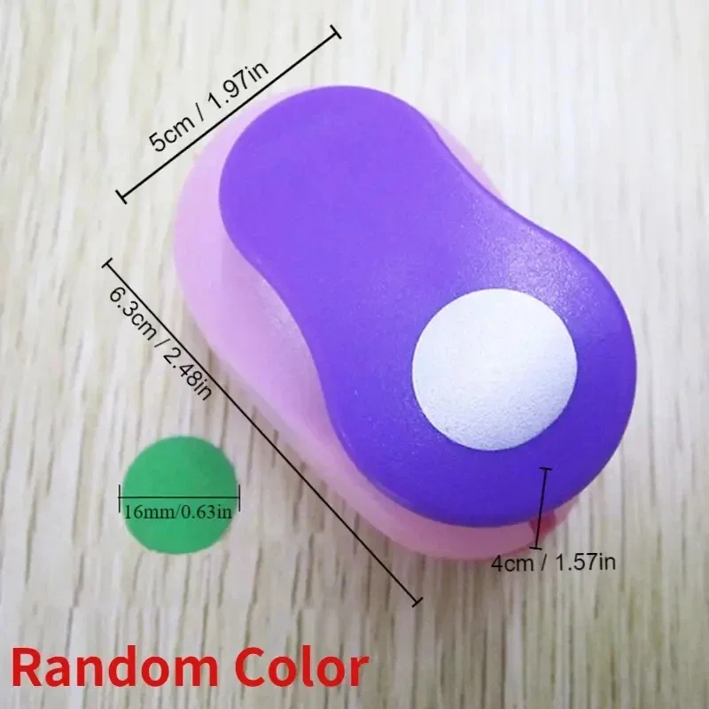 Assorted Circle Punch Set (8/16/25/38/50mm) - Vibrant Paper Craft Tool for DIY Scrapbooking & Card Making （Random Color）