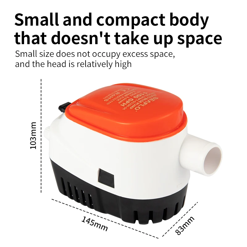 Meerwasser pumpe kleine Bilgen pumpe 12 v24v Yacht Entwässerung schnelles Boot DC Tauch pumpe Bilge automatische Entwässerung pumpe