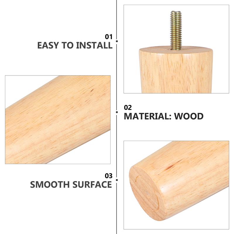 4 ชิ้นเฟอร์นิเจอร์ไม้ขาความสูง 10/12/15 เซนติเมตรตรงทนทานเรียวโซฟาเตียงตู้โต๊ะเก้าอี้เปลี่ยนขาเฟอร์นิเจอร์