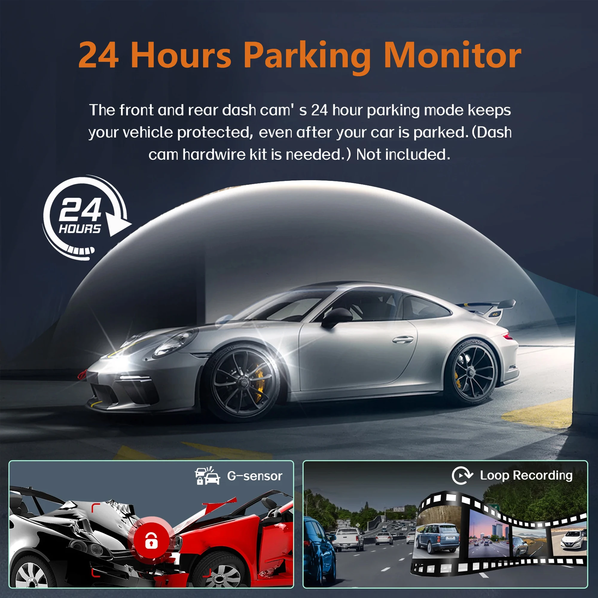 Dashcam grabadora de vídeo con grabación de voz de 4 canales 1080P con GPS WiFi APP Control visión nocturna cámara de salpicadero piezas de automóvil