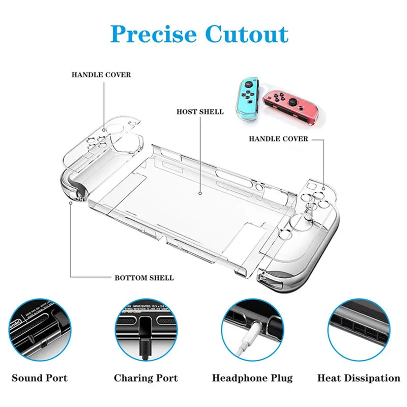Suitable for Nintendo Switch Transparent Protective Case Light Hard PC Case Crystal Protective Case Soft Case
