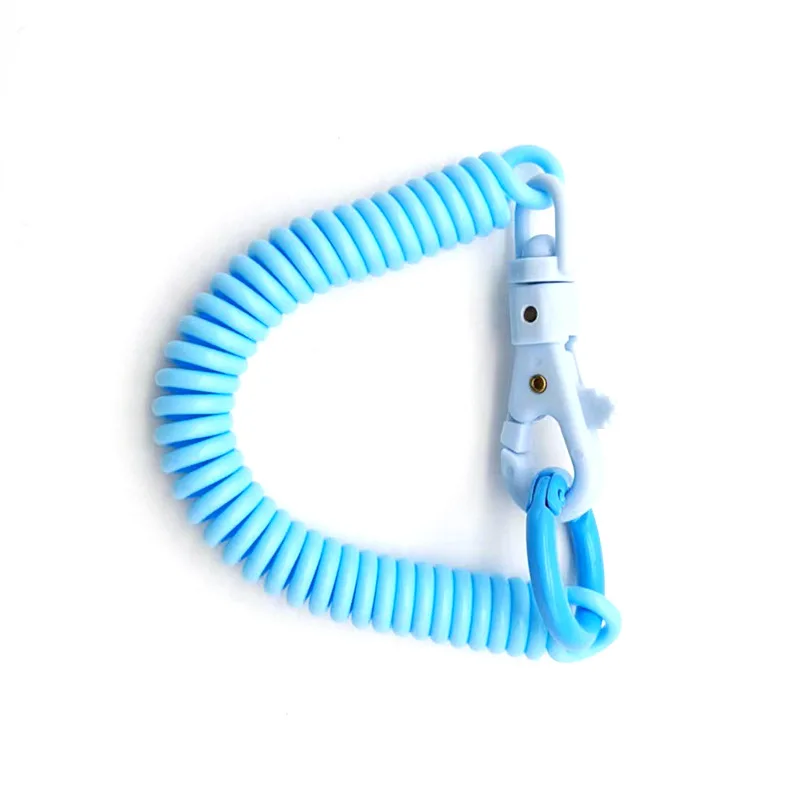 Coil Springs Keychain Stretchy Spiral Spring Coil Retractable Coil Springs Keychain With Metal Clasp Key Chain Holder Lanyard