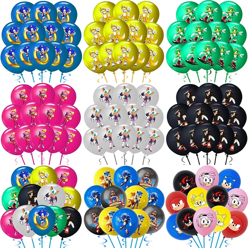 Sonic the Hedgehog Party Supplies Set Latex Balloons Kids Hedgehog Sonic Birthday Decorations Globlos Baby Shower Decor Gifts