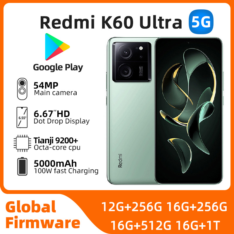 Xiaomi-Smartphone Redmi K60 Ultra, Dimensity 9200 + 6,67 pulgadas, batería de 5000mAh, 120W, carga rápida, Bluetooth 5,4, teléfono usado