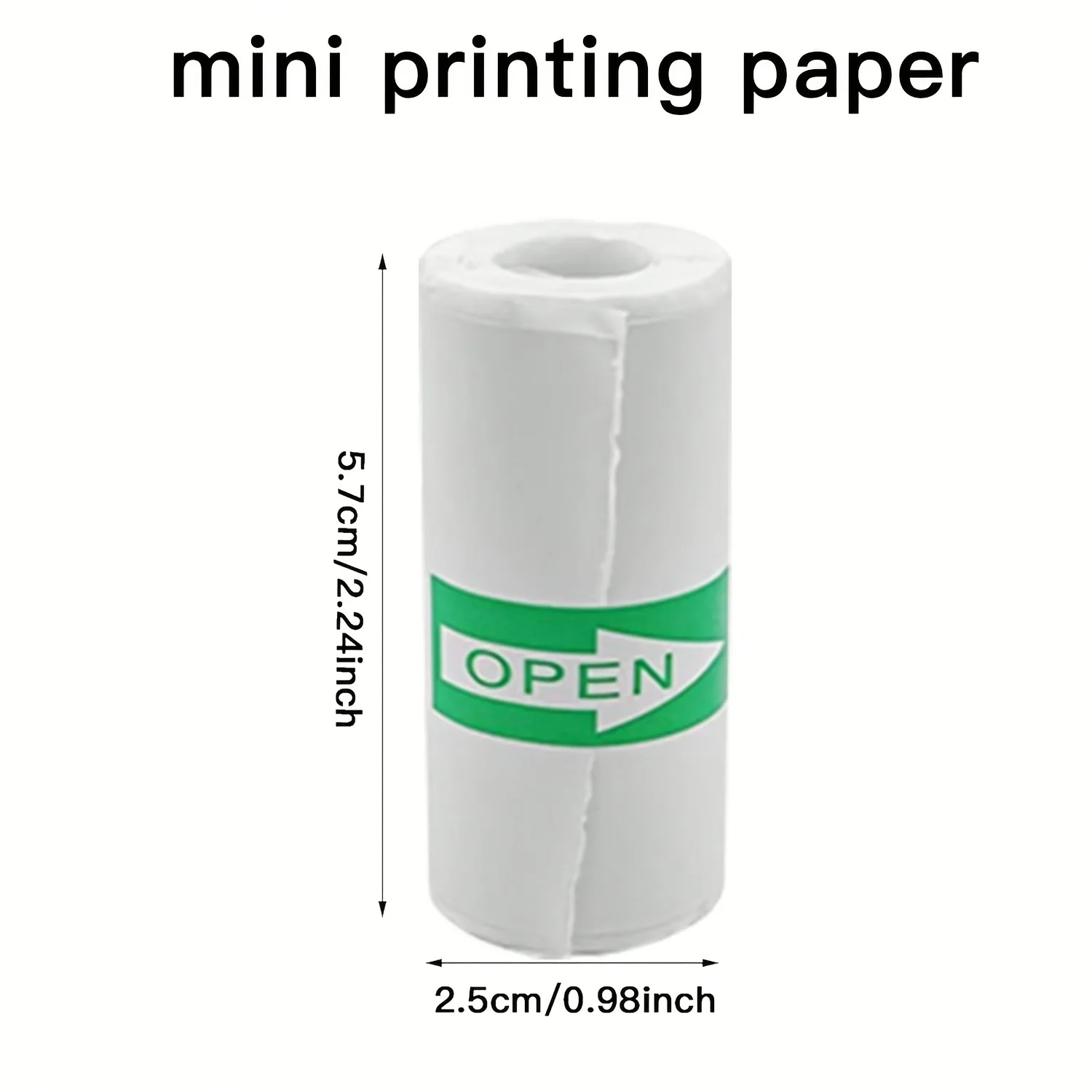 20 Rolls White Thermal Sticker Paper Self-Adhesive Mini Printer Refills for Photos/Checklists/Notes Black Text Printing 57x25mm