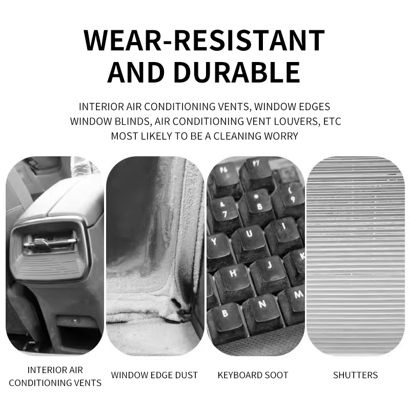 Brosse de ventilation pour climatiseur de voiture, double tête, dépoussiérage, stores de tableau de bord, brosse de nettoyage pour clavier, brosse multi-usage, brosse d'ange
