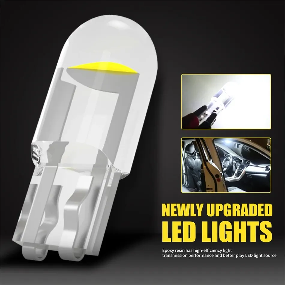 AILEO T10 LED W5W ไฟ Canbus แก้ว COB 6000k อ่าน Dome Marker Wedge ป้ายทะเบียนหลอดไฟ 168 194 192 DC 12V สีขาวสีแดง
