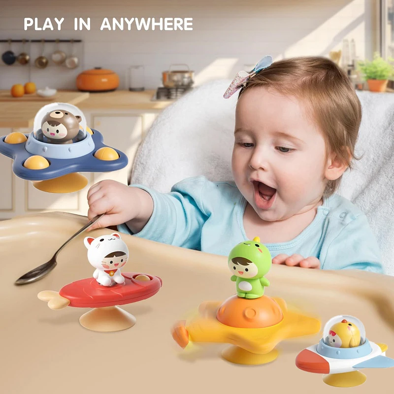 ดูดถ้วยSpinnerของเล่นสําหรับทารก 12-18Months Sensory Development Window Spinnersเด็กSpinning Topsของเล่นสําหรับเด็กวัยหัดเดิน 1-3Y