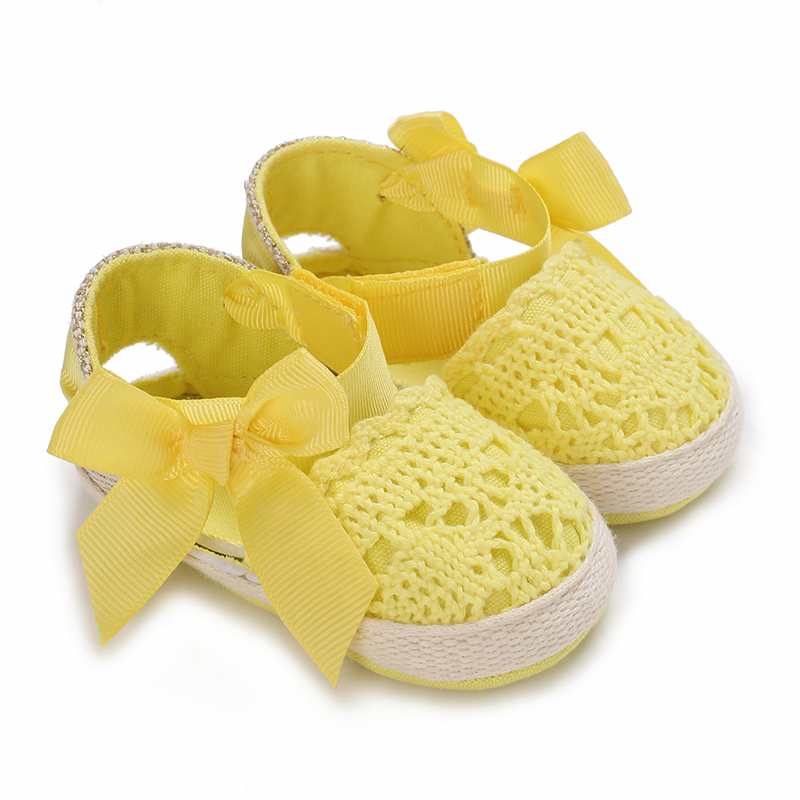 Sandales d'été à nœud pour bébé de 0 à 18 mois, chaussures de marche confortables et décontractées à semelle souple pour filles