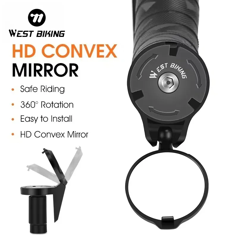 WEST RADFAHREN Fahrrad Rückspiegel Universal Einstellbare Konvexen Spiegel Drehen Lenker End Spiegel MTB Rennrad Zubehör