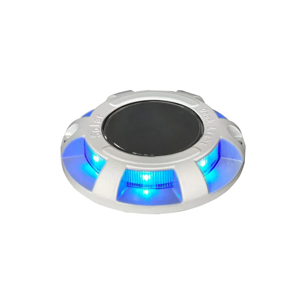 Road Safety Supplies Blue Solar Tacks Flashing LED Reflective Studs White Driveway Light Reflector Stud Roadway Security Flicker