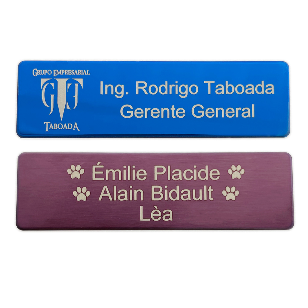 6*2/7*2CM Engrave Your Logo Text Plate Customize Badge Personalize Brooch Pin Double Sided Tape Magnet ID Door Mail Box Name Tag