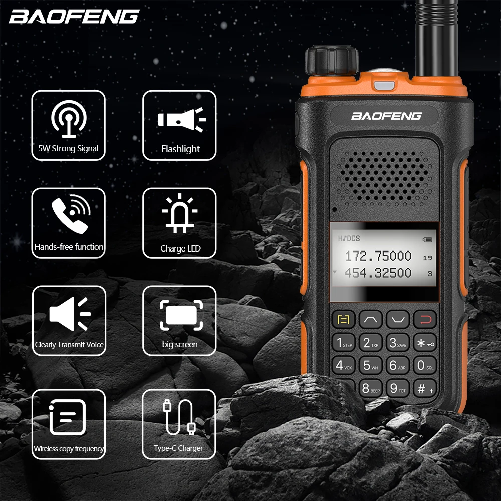 Baofeng UV-10R Pro Walkie Talkie Typ-C Ändern Drahtlose Kopierfrequenz U/VHF 999CH Dual Band Für Camping Jagd wandern