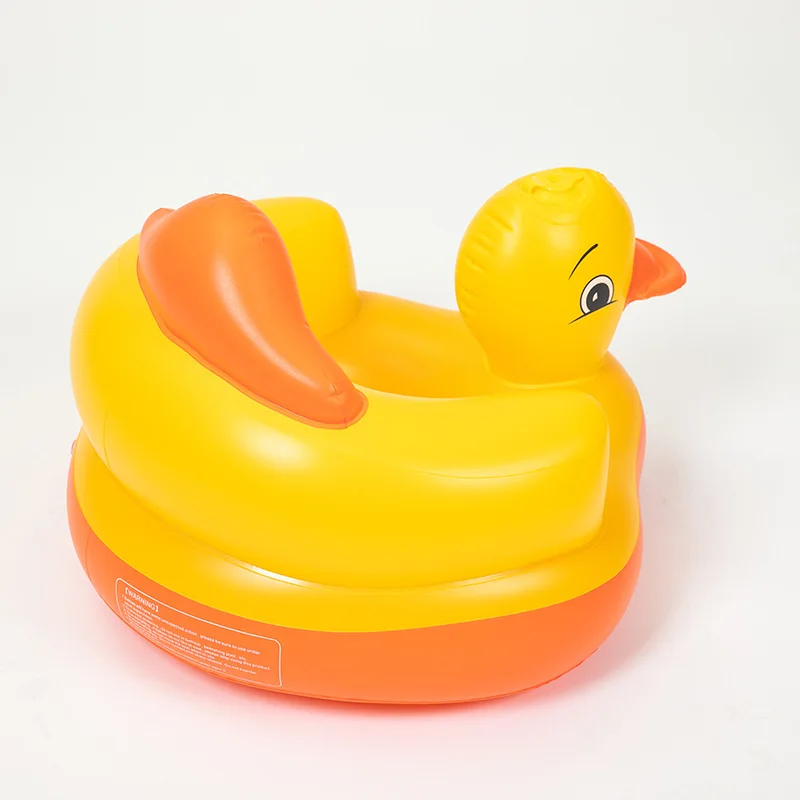 Assento inflável grosso de pato amarelo para crianças pequenas, assento inflável para bebês aprendendo a sentar no sofá