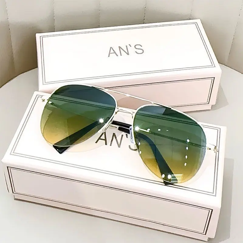 Neue Vintage Pilot Sonnenbrille Frauen Männer Marke Runde Sonnenbrille Weibliche Rund Brillen Oculos De Sol für Männlich Weiblich Brillen