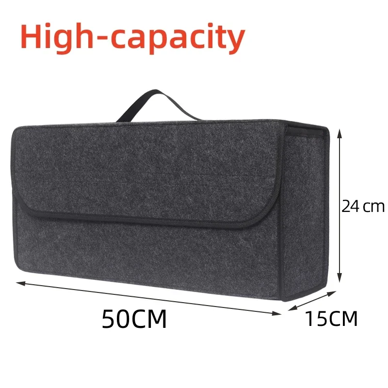 ขนาดใหญ่ Anti SLIP ช่อง BOOT Storage Organizer เครื่องมือกระเป๋าเก็บรถ Trunk Organizer Soft Felt กล่องเก็บอุปกรณ์เสริม