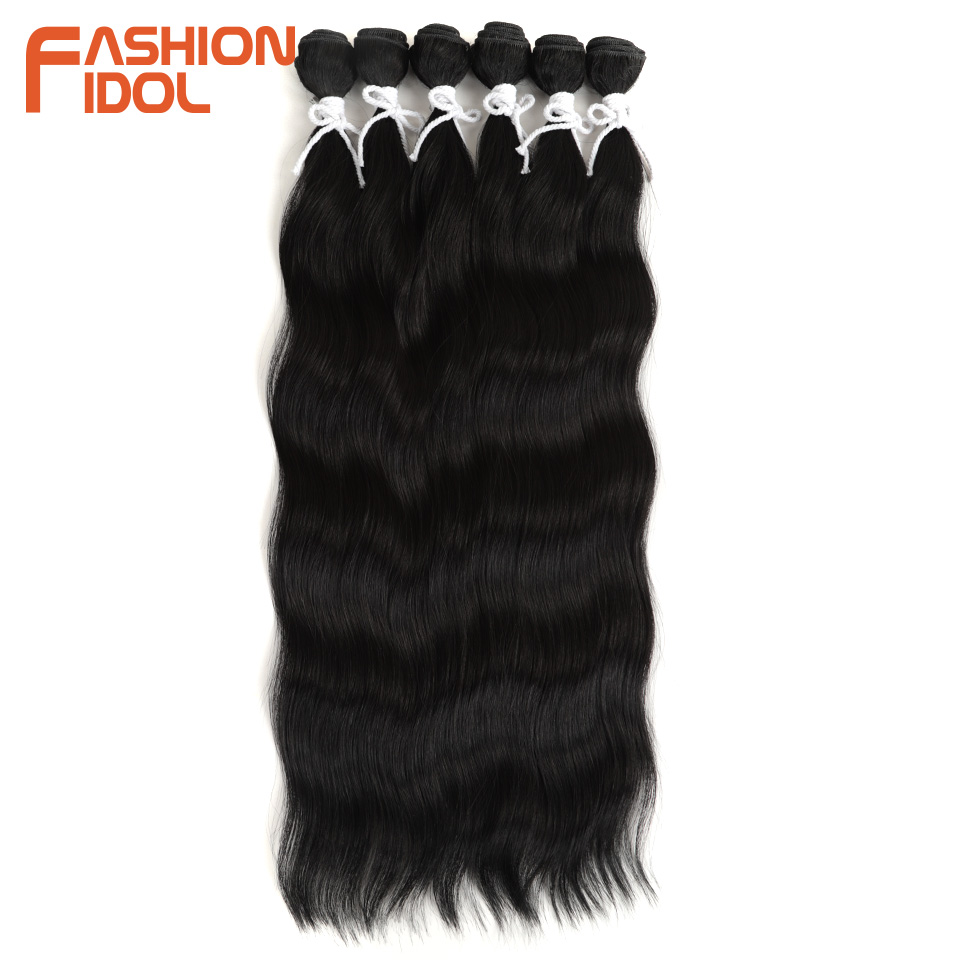 ファッションアイドル 6 個ウォーターウェーブヘアバンドル人工毛エクステンション 20 インチオンブルブロンド偽の髪織り実体波ファイバーヘア