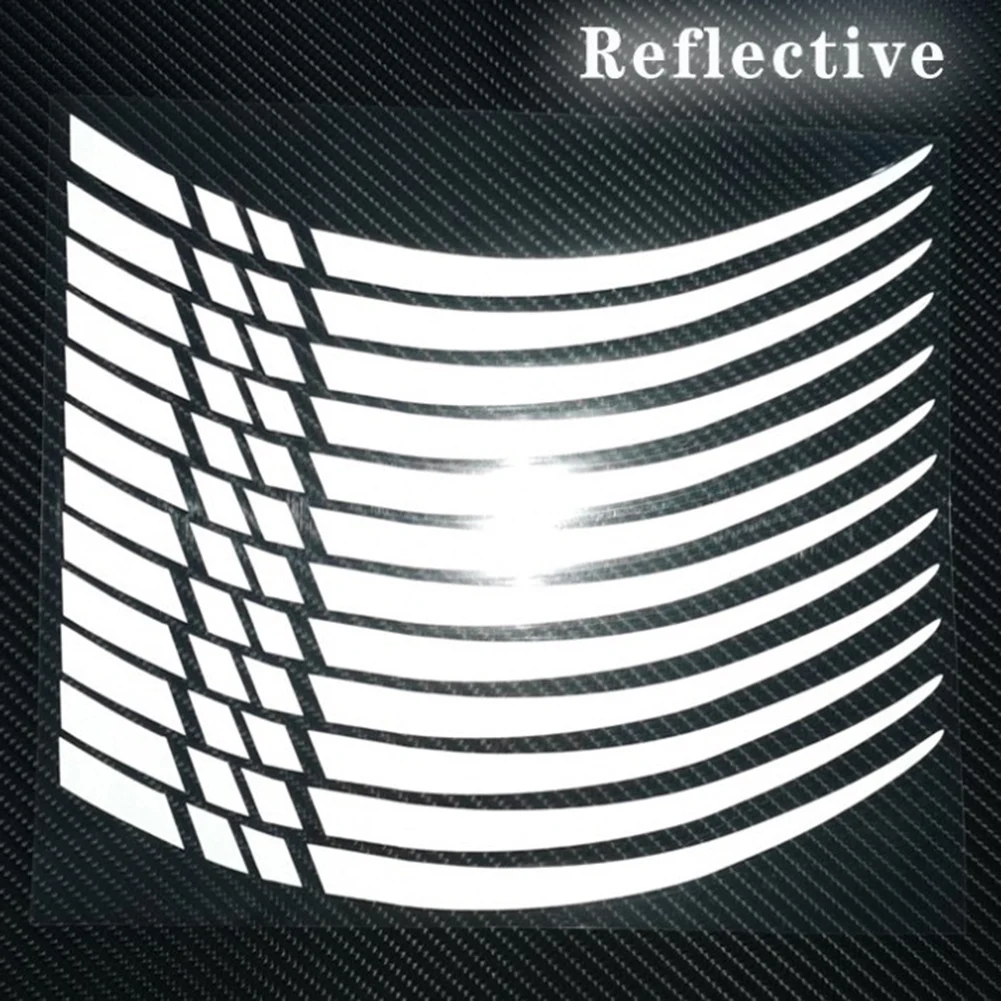 12 個オートバイ自転車ホイールリムストライプ反射 18-21 インチホイールデカールテープステッカーオートバイ車のタイヤデカールトリムストリップ