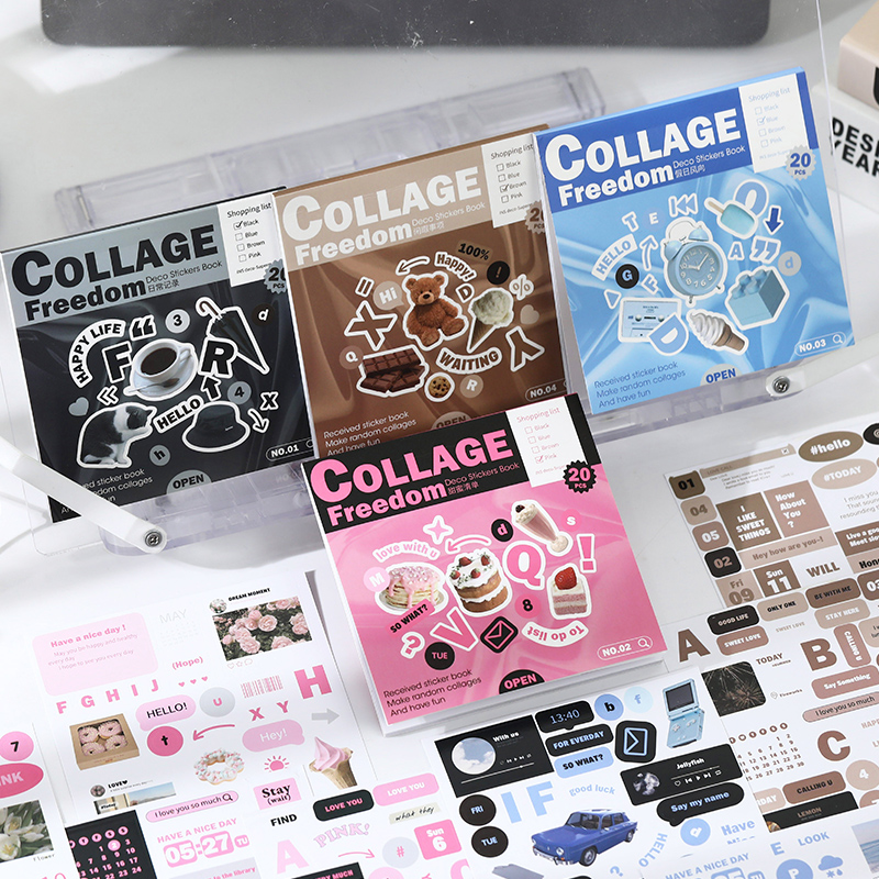 20 pezzi INS Paesaggio estetico Libro di adesivi Diario fai da te Decorazione Arte Scrapbooking Forniture Materiale Adesivi di cancelleria Kawaii