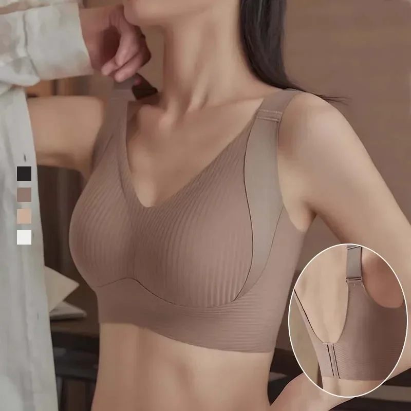 FallSweet 1/2 Uds sujetador push-up sin costuras para mujer Bralette inalámbrico lencería suave cómoda y transpirable para busto grande y pequeño