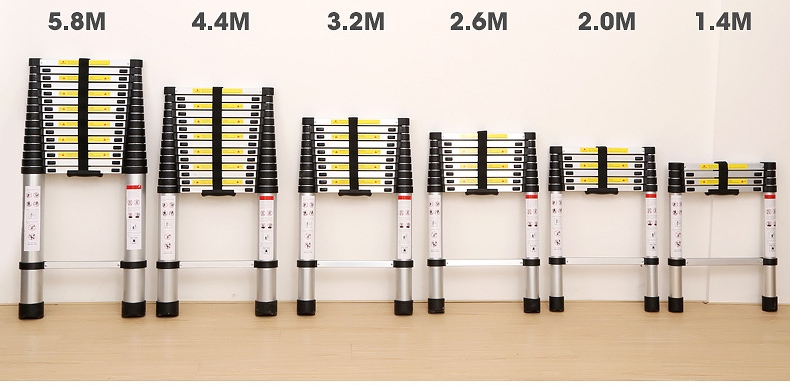 Escada de alumínio personalizada telescópica extensível max 5.8m preço da escada de alumínio