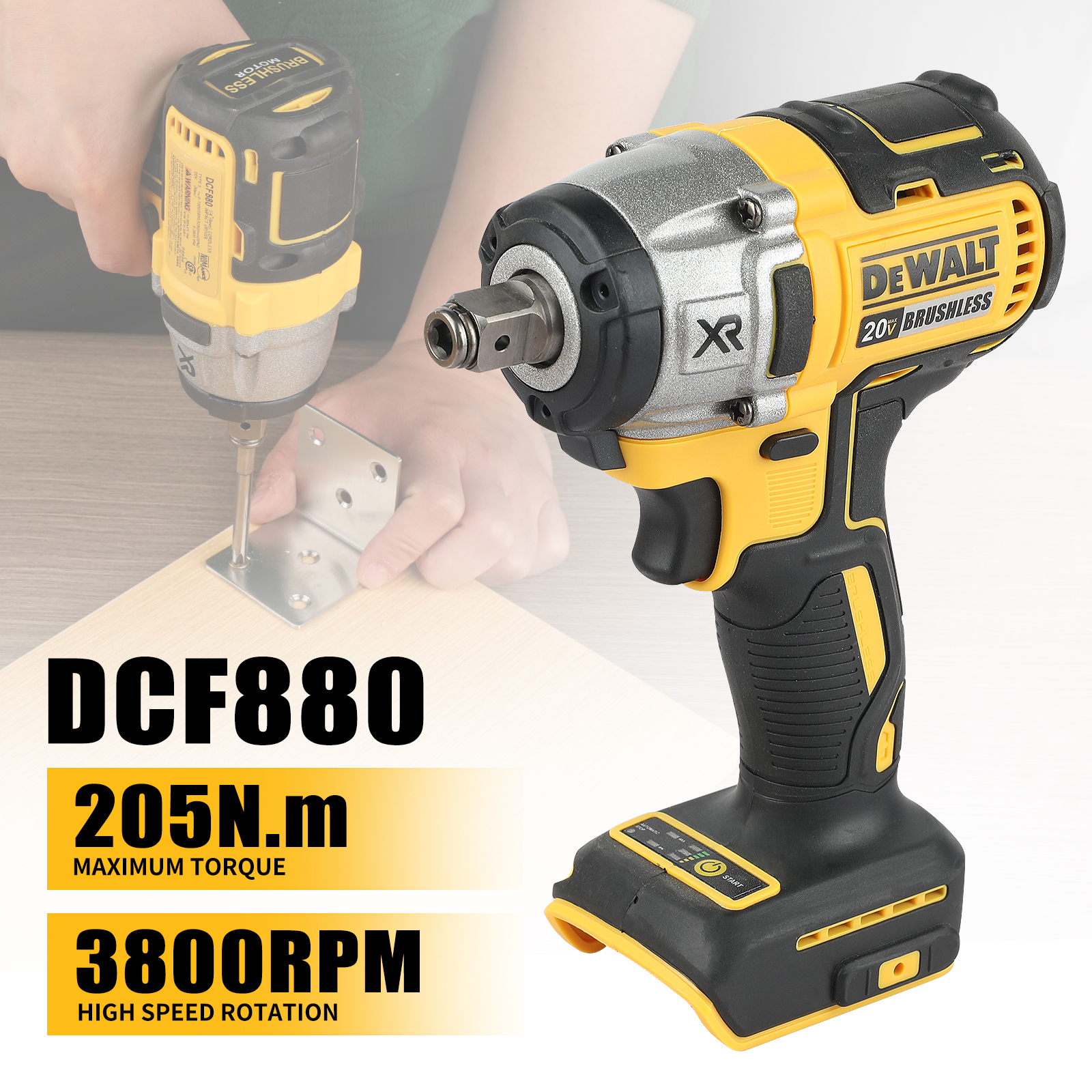 DeWalt Dcf880 Dcg405FN DWBAG electric wrench angle grinder polishing machine combination hand drill impact drill