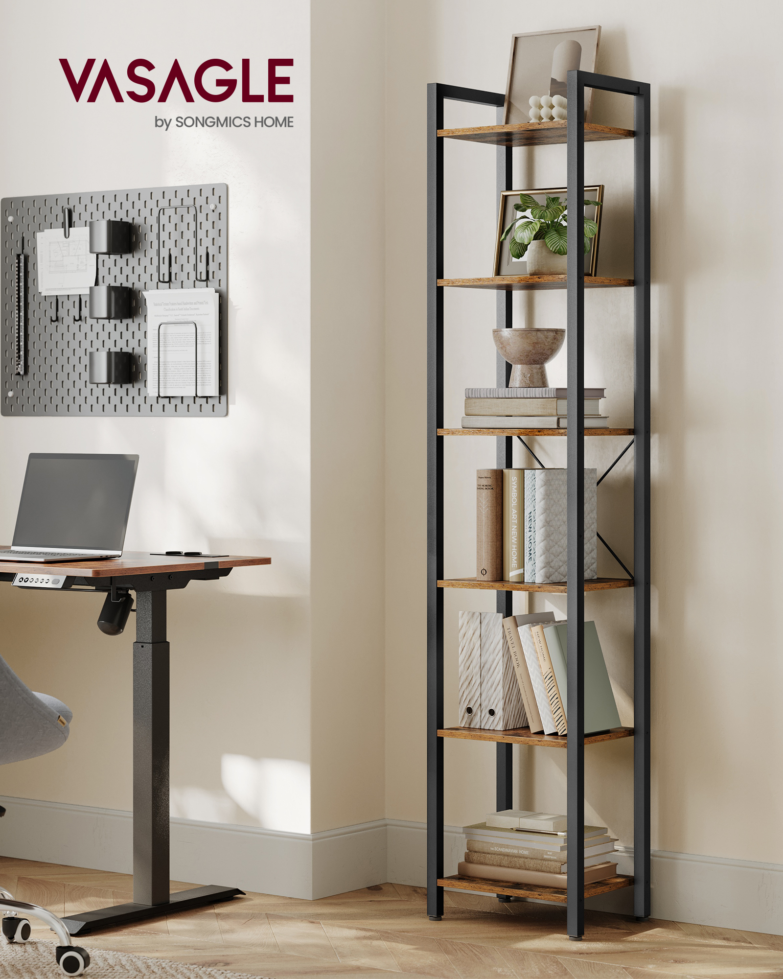 Songmics Schoenenrek Met 10 Vakken, Schoenenkast, 30X40X30 Cm Per Compartiment, Smal, Met Deuren, Stalen Frame