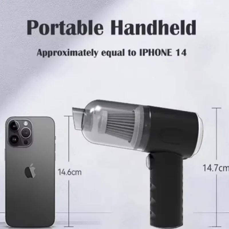 Aspirador de coche inalámbrico de 9000Pa, dispositivo de limpieza portátil con carga USB de 1200mAh, Mini aspirador húmedo y seco para el hogar