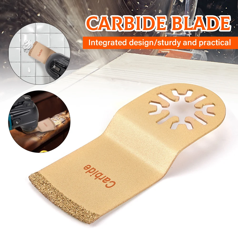 1/3pc Gold Diamond Tungsten Carbide Oscillating Saw Blade Tile Concrete Stone Multifunctional Cutter For Fein Tools Accessories