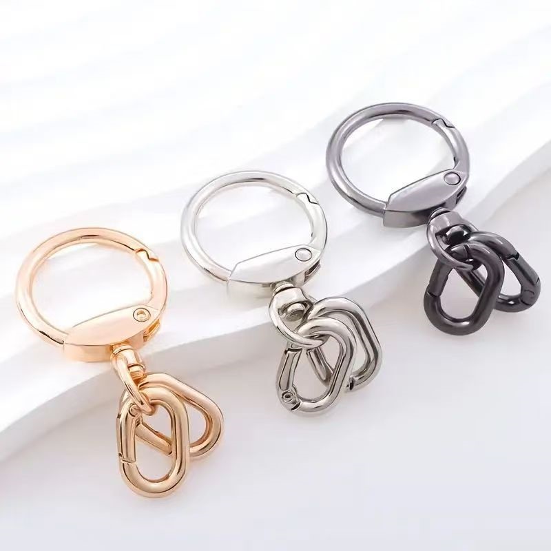 2 PCS Swivel Clasp Clip, Metal Lobster Claw Clasps, Swivel Clasp with Key Rings for Keychain Making, DIY Crafts