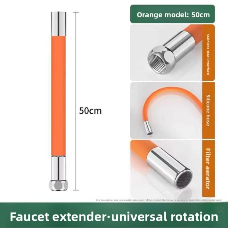 360 °   Uniwersalny elastyczny przedłużacz do kranu z silikonu, obracany, zapobiegający rozpryskiwaniu, przedłużka do kranu, 1 szt., do kuchni i łazienki