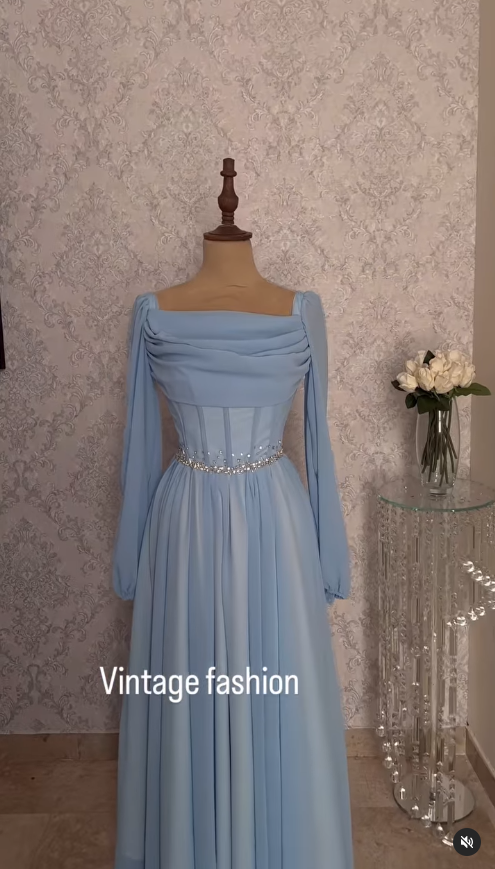 Xijun ชุดงานพรอมชุดผ้าชีฟองแขนยาวชุดงานพรอมติดคริสตัลชุดงานพรอมงานพรอมชุดเดรสราตรีดูไบหรูหราสำหรับผู้หญิง