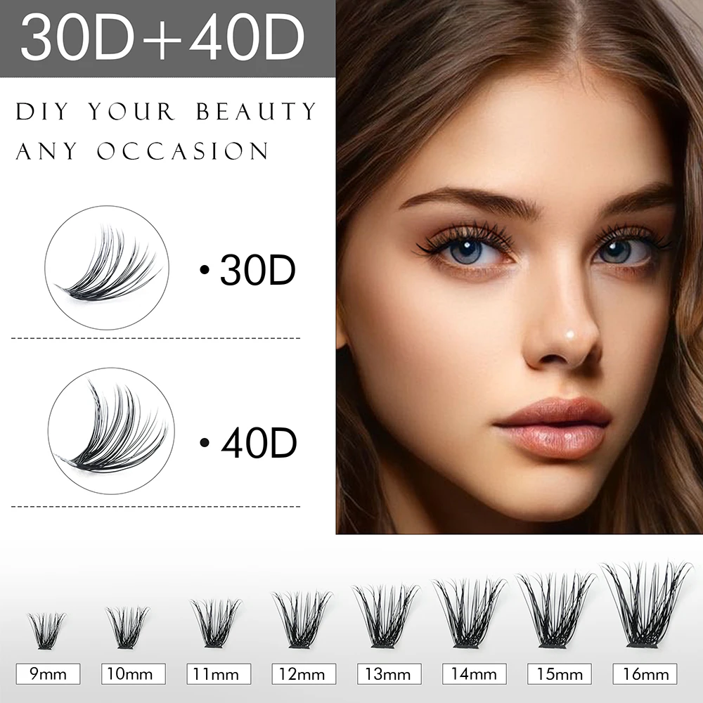 MIAOJIE 30D 40D 60D ถาดผสมขนตา 3D รัสเซีย Volume Eye Lashes Soft Natural Lashes Mink Lash Cluster ขนตาปลอม