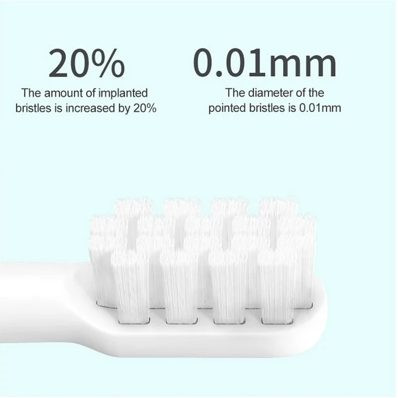 10 Chiếc Dành Cho XIAOMI MIJIA T100 Đầu Bàn Chải Thay Thế Âm Bàn Chải Đánh Răng Điện Chân Không DuPont Lông Mềm Thích Hợp Vòi Phun